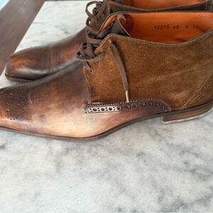 Santoni Fatte a Mano lace up Ankle boots brown, sz US 12.5